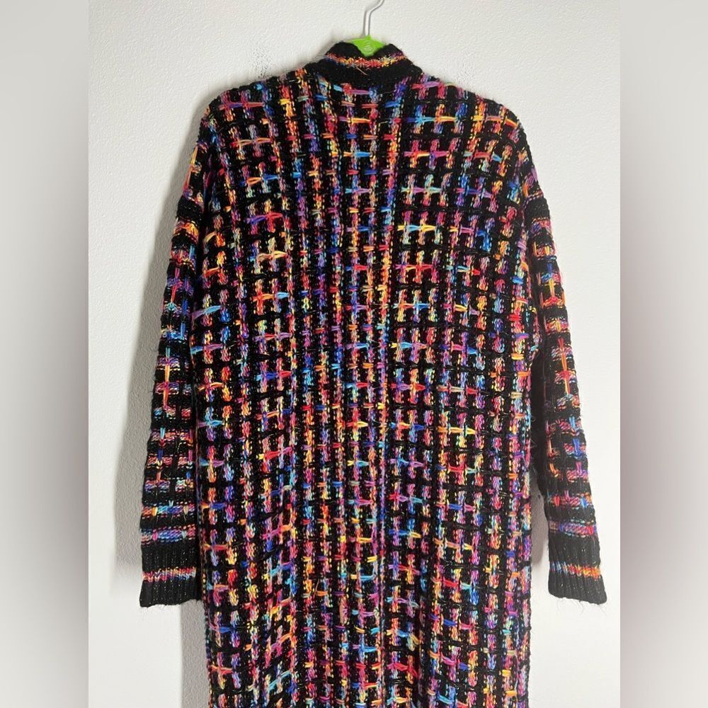 Multicolored Bohemian Open Front Fringe Hem Cardi… - image 6
